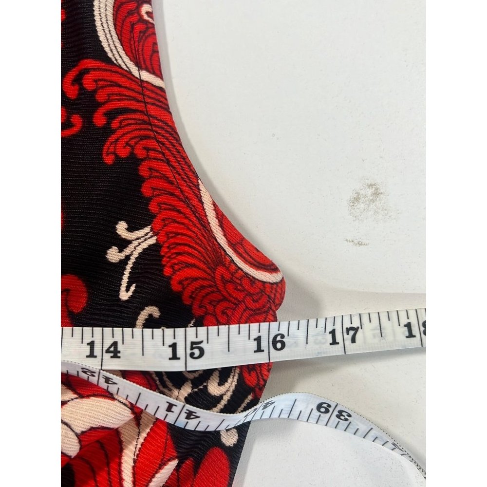 1960s Vintage Mod Long Dress Red, Black, and White Sleeveless Midi Dress - Picture 6 of 12